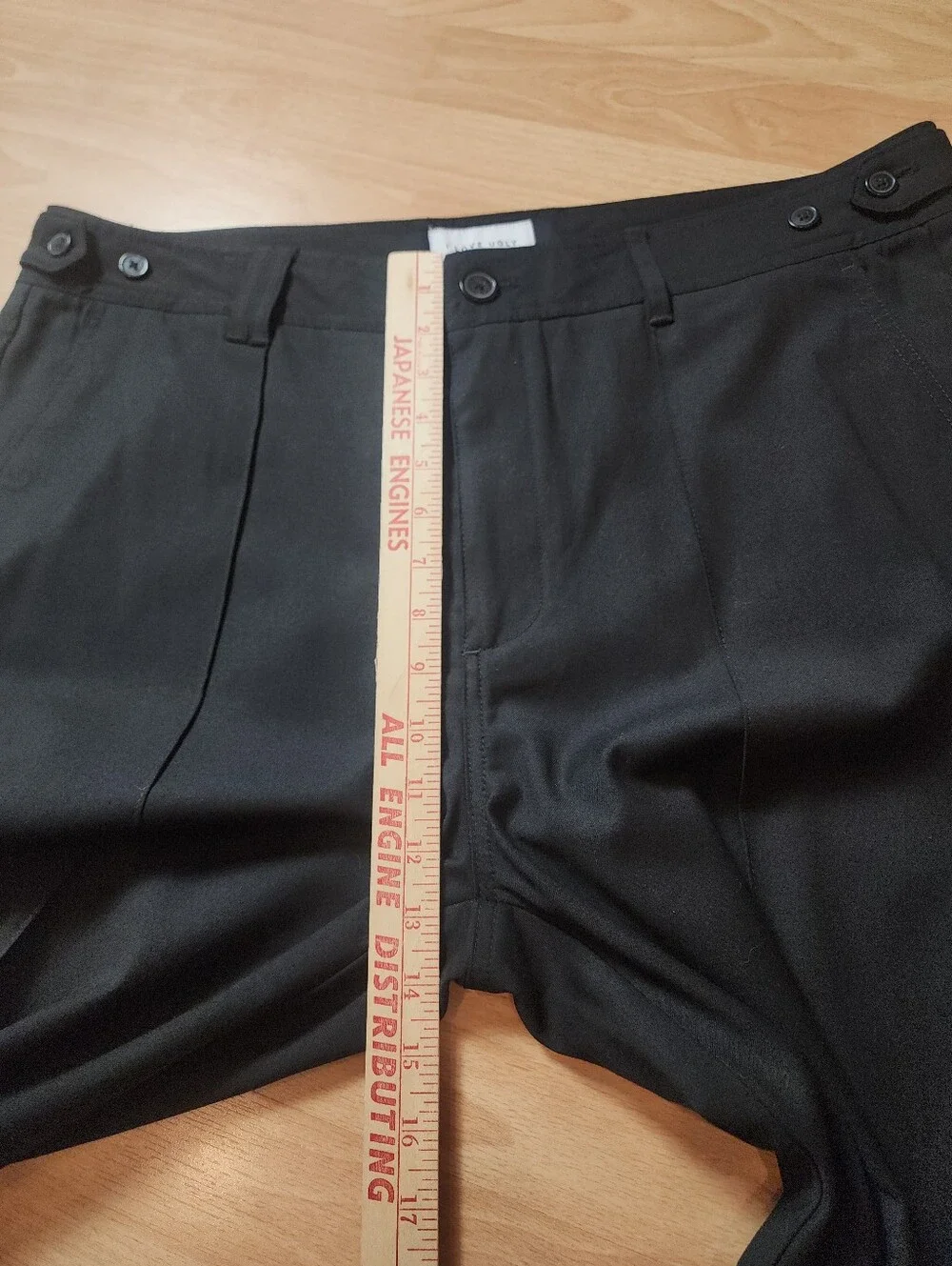 I Love Ugly Wool Blend Black Trouser Pants Seamed Detail Size XXL